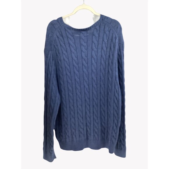 Set of 2 Ralph Lauren Cable Knit Sweaters Men XXL Camel 1/4 Zip & Blue Pullover - Picture 5 of 13